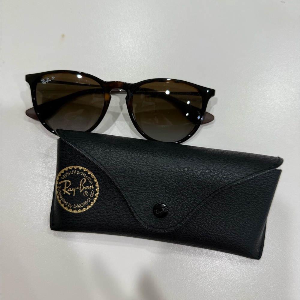 Ray-Ban Black and Brown Sunglasses with Case